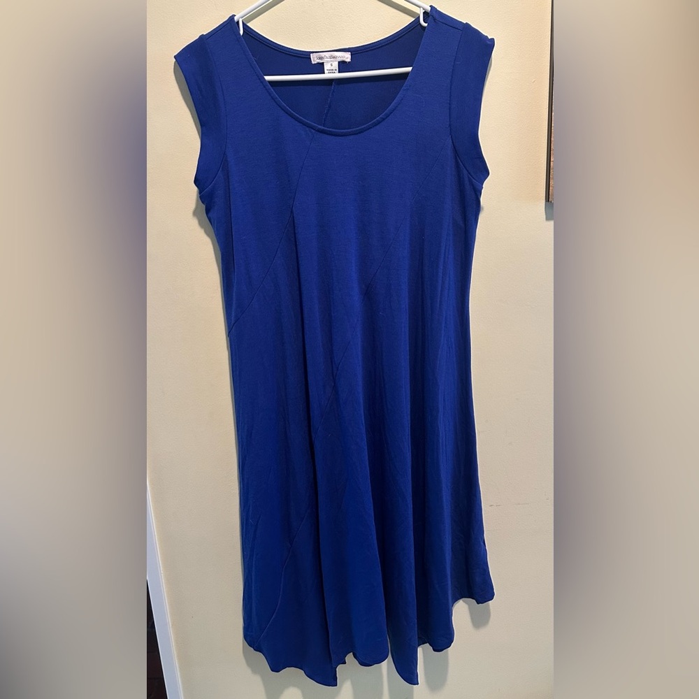 JOHN PAUL RICHARD size SMALL Elegant Blue Sleeveless Asymmetrical  Dress